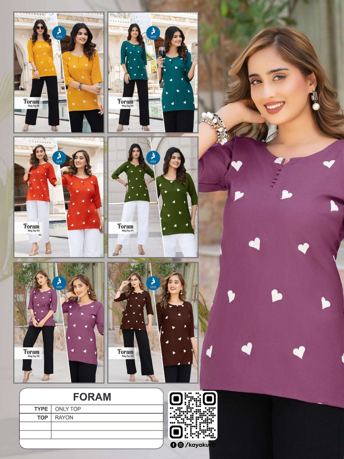Kaya Foram Tops Wholesale Catalogue - Amrah Wholesale
