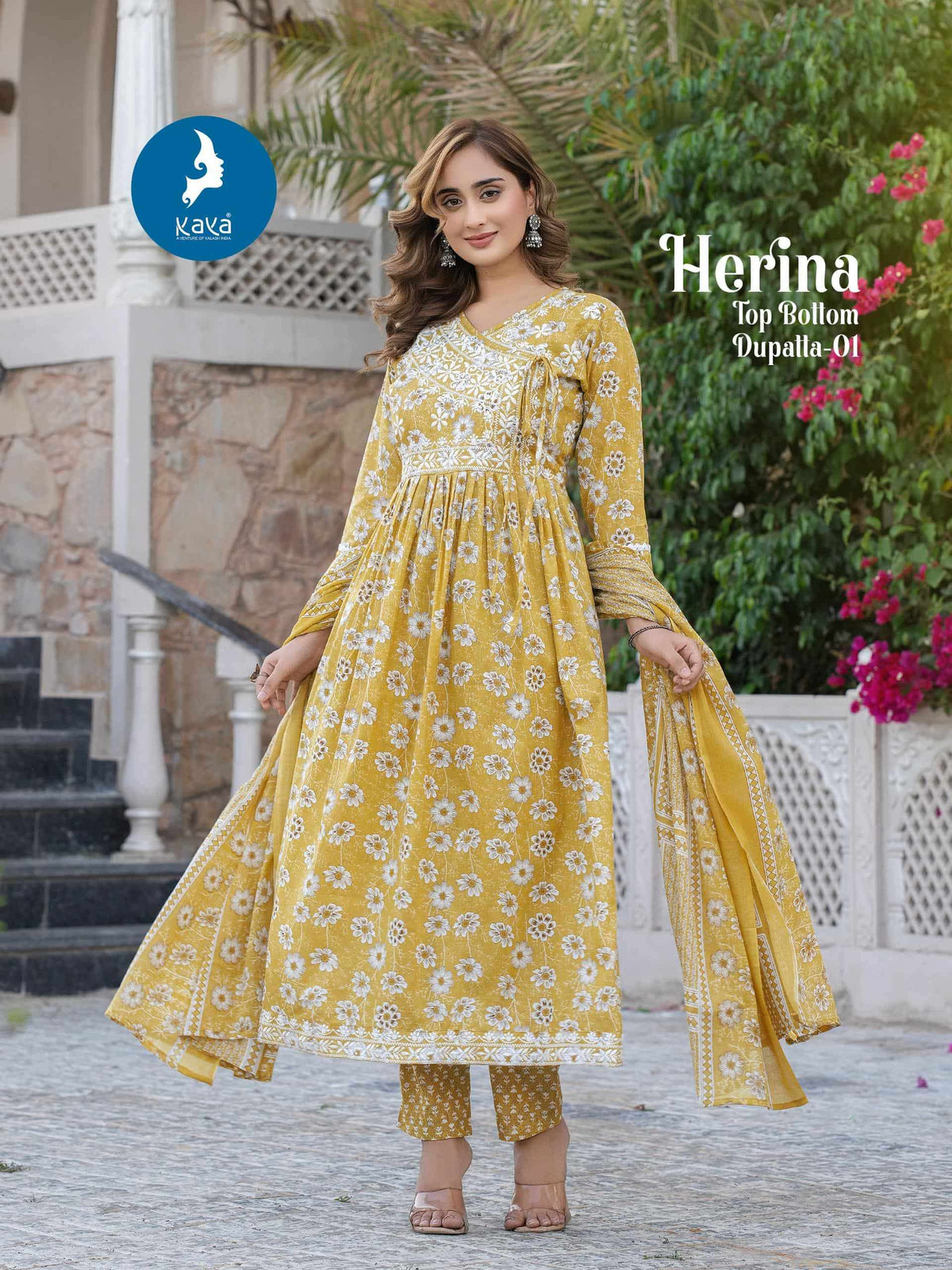 Kaya Herina Kurti Pant Dupatta Set - Amrah Wholesale