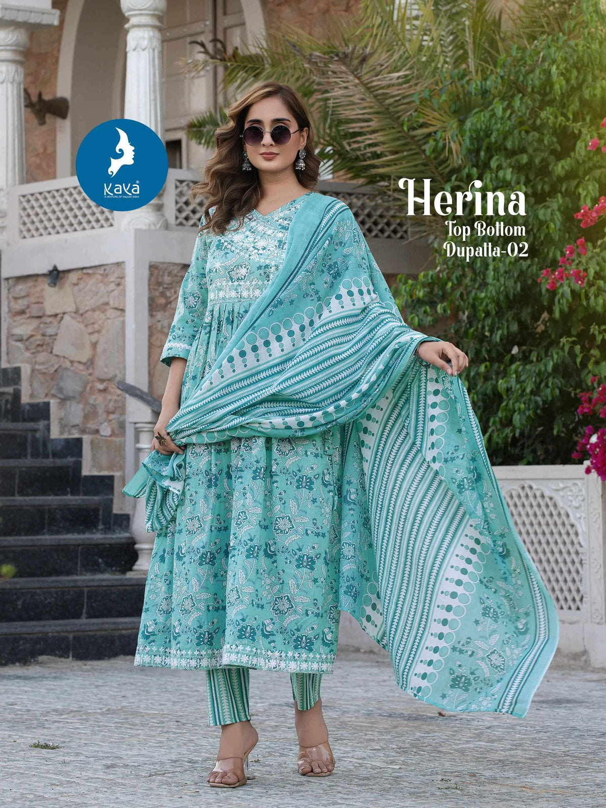 Kaya Herina Kurti Pant Dupatta Set - Amrah Wholesale