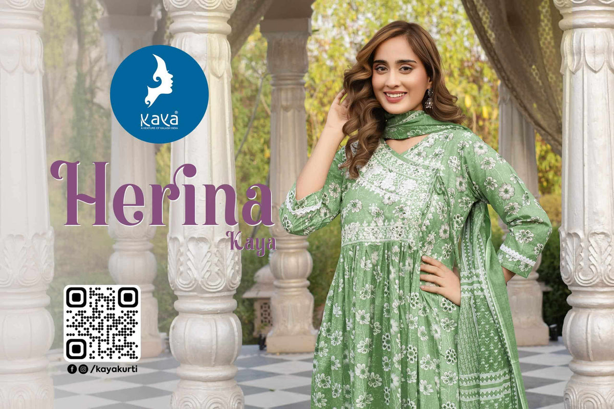 Kaya Herina Kurti Pant Dupatta Set - Amrah Wholesale