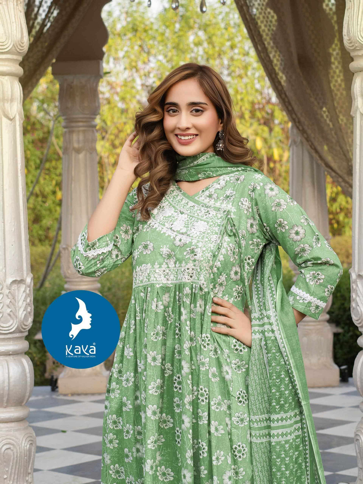 Kaya Herina Kurti Pant Dupatta Set - Amrah Wholesale