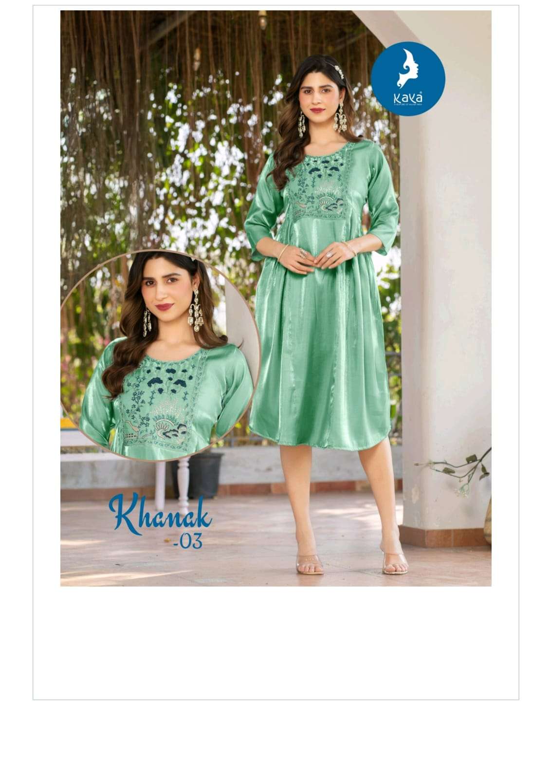 Kaya Khanak Roman Glass Designer Stitched Kurti