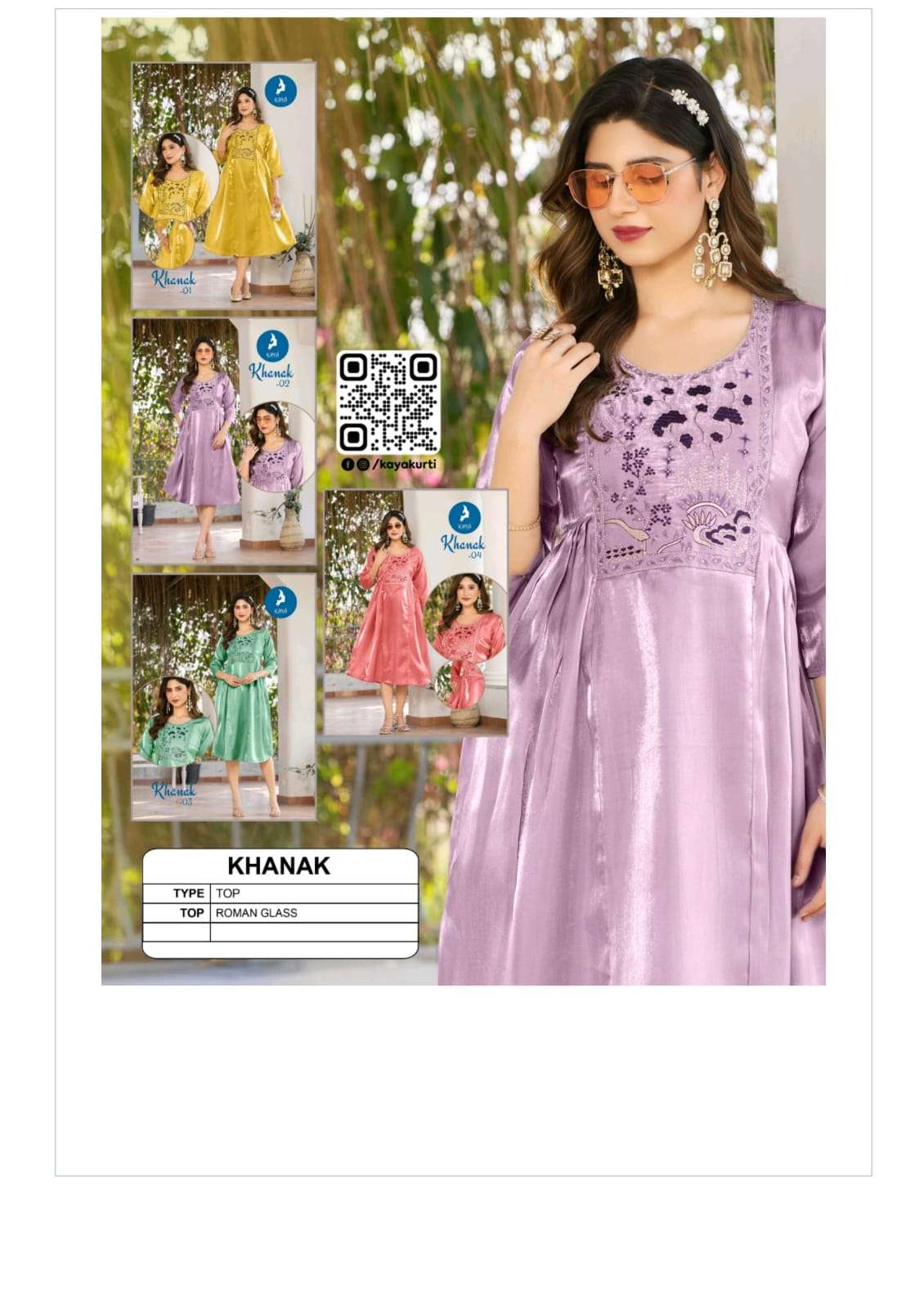 Kaya Khanak Roman Glass Designer Stitched Kurti