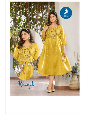 Kaya Khanak Roman Glass Designer Stitched Kurti - Amrah Wholesale