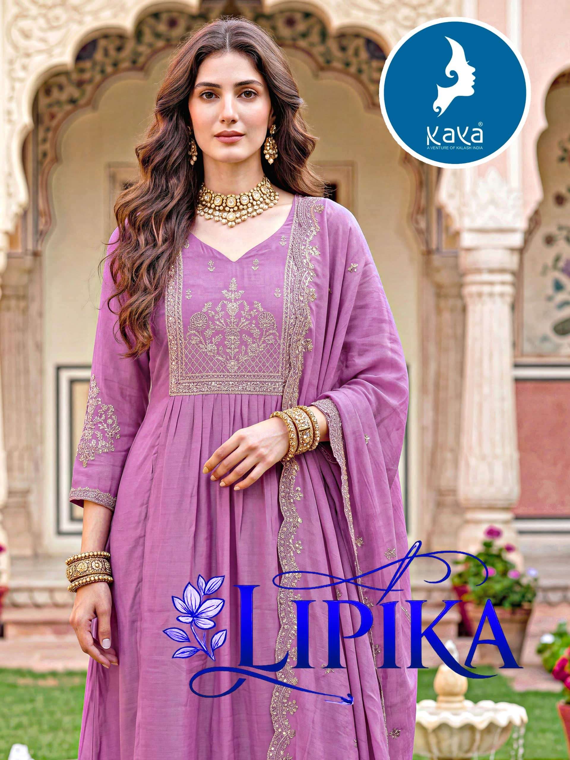 Kaya Lipika Mal Chanderi Kurti Pant Dupatta Set