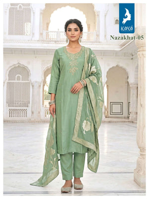 KAYA NAZAKHAT Roman Glass Embroidered Salwar Suit Set
