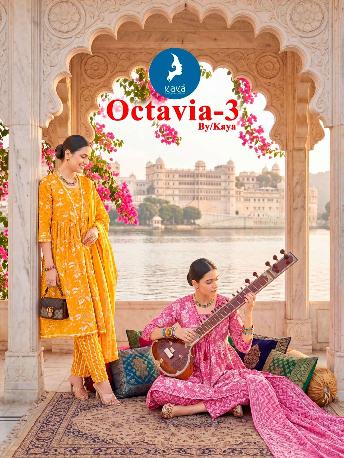 Kaya Octavia Vol 3 Cotton Printed Kurti Pant Dupatta Set