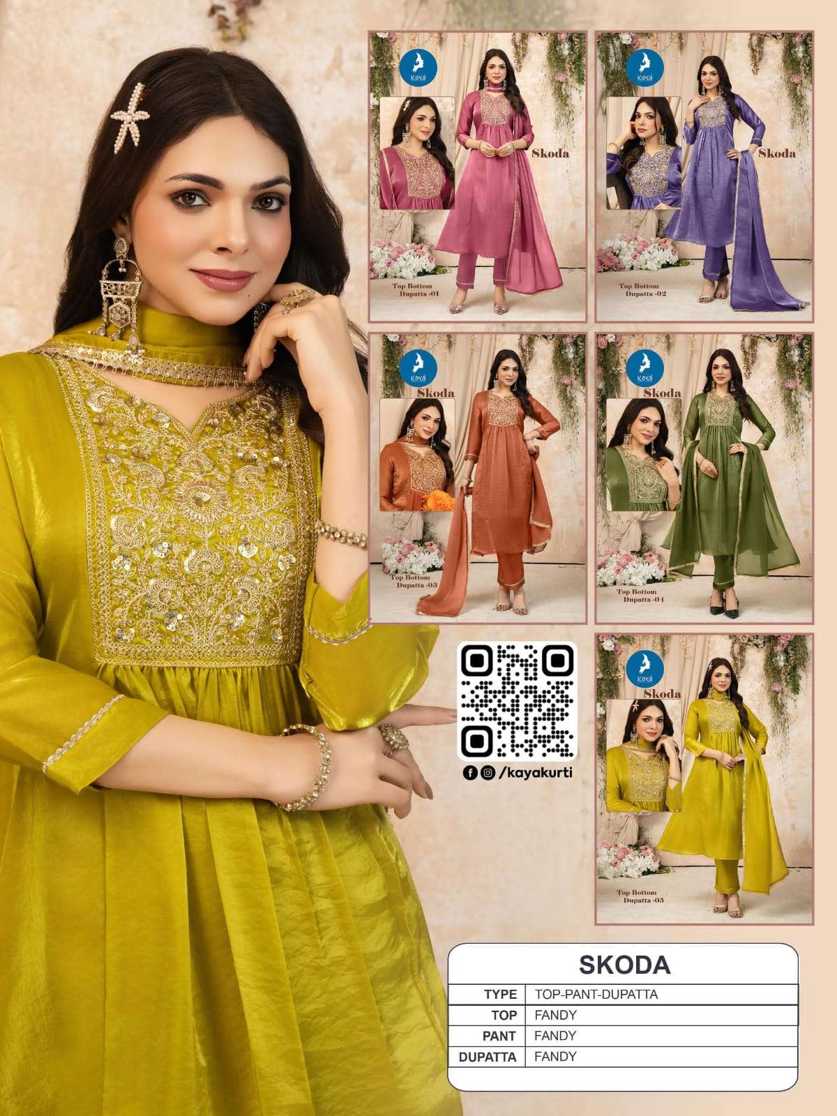 Kaya Skoda Fandy Silk Readymade Salwar Suit Set