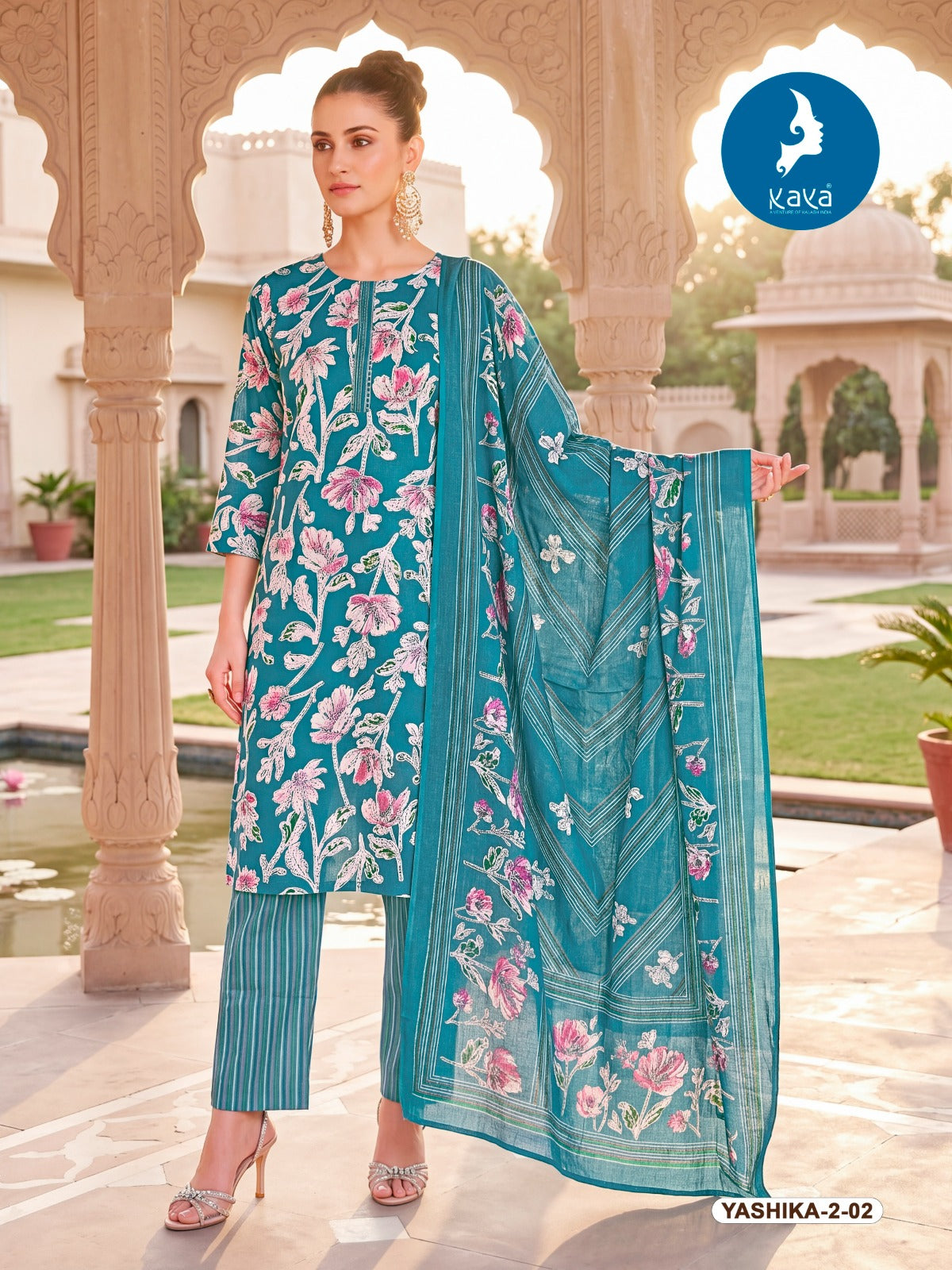 Kaya Yashika Vol 2 Cotton Printed Kurti Pant Dupatta Set
