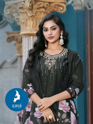 Kaya Zarna Chanderi Digital Print Readymade Salwar Suit Set - Amrah Wholesale