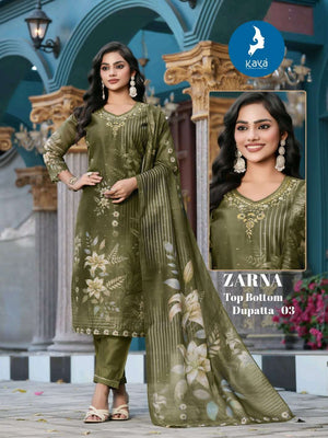 Kaya Zarna Chanderi Digital Print Readymade Salwar Suit Set - Amrah Wholesale