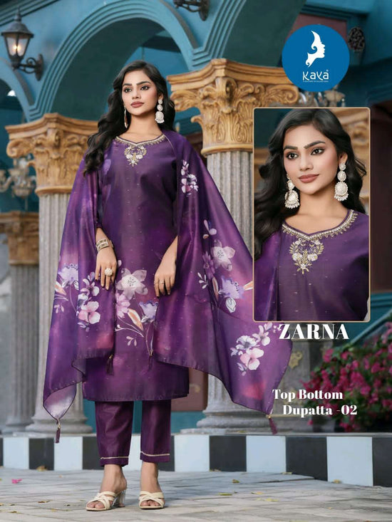 Kaya Zarna Chanderi Digital Print Readymade Salwar Suit Set