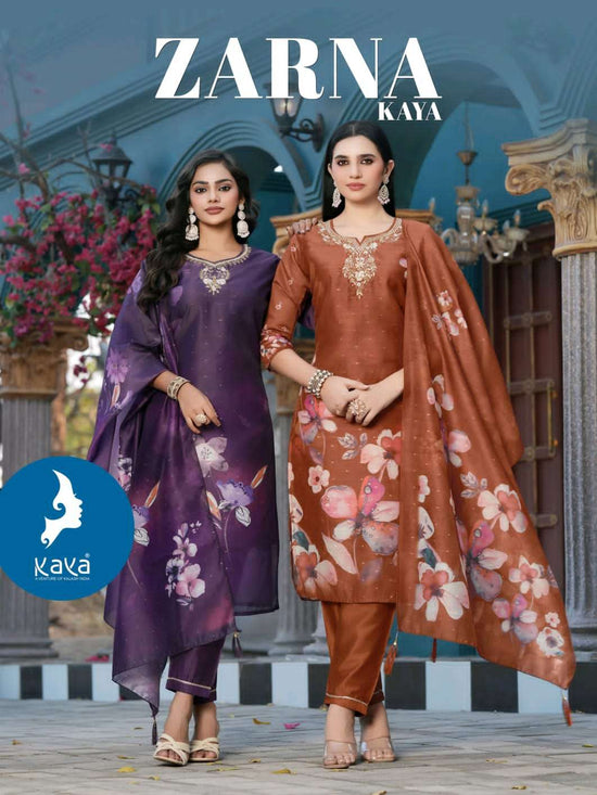 Kaya Zarna Chanderi Digital Print Readymade Salwar Suit Set