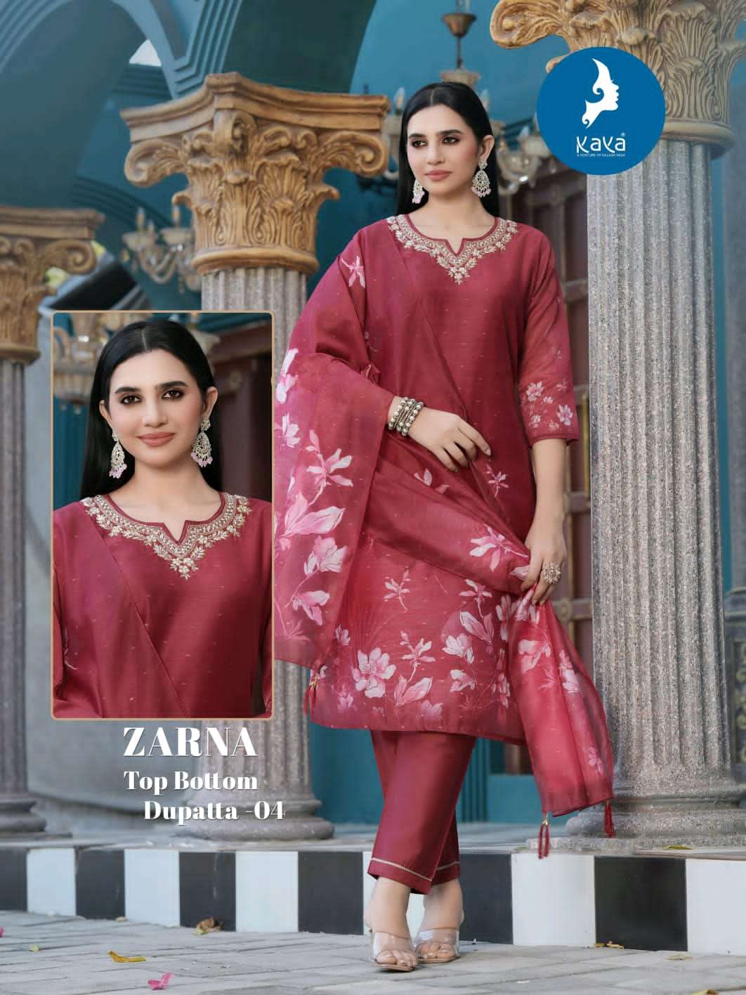 Kaya Zarna Chanderi Digital Print Readymade Salwar Suit Set