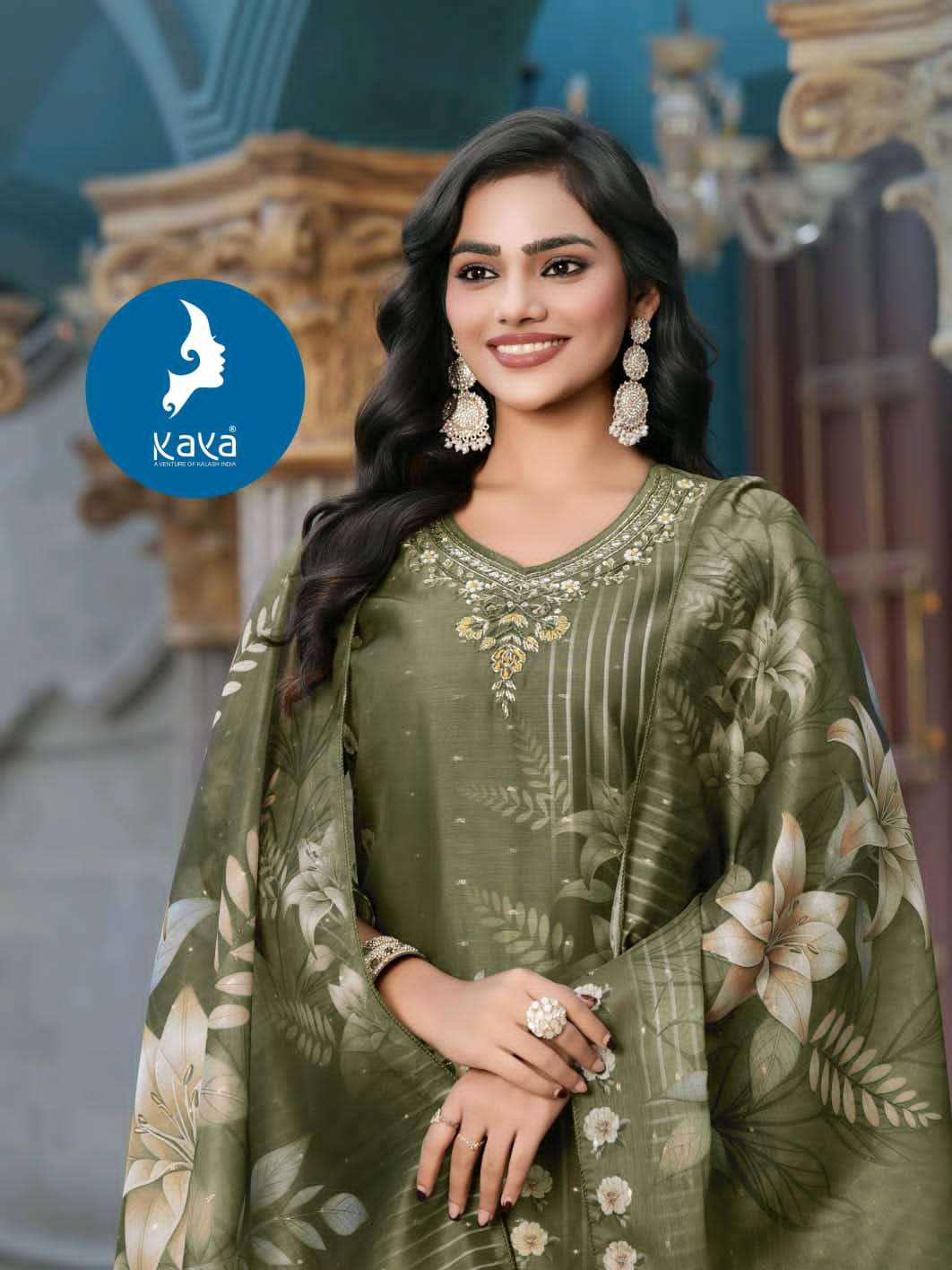 Kaya Zarna Chanderi Digital Print Readymade Salwar Suit Set