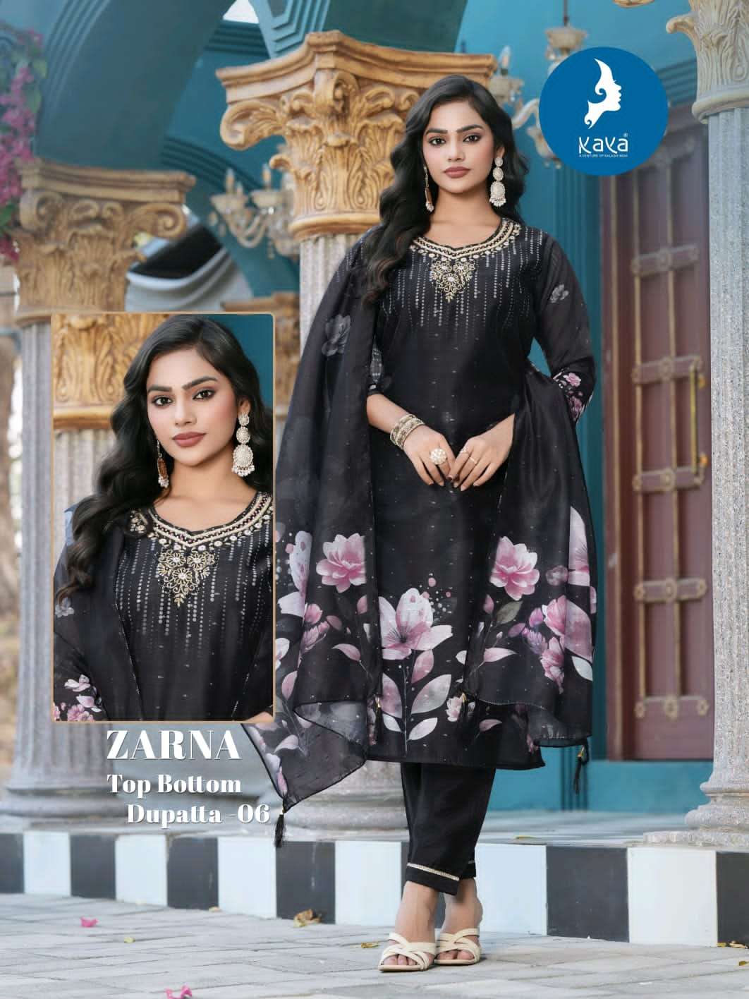 Kaya Zarna Chanderi Digital Print Readymade Salwar Suit Set