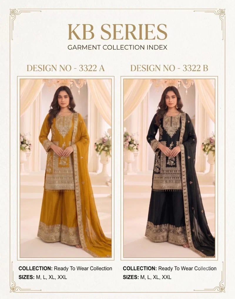 Kb Super Hit 3322 Chinon Ready-to-Wear Salwar Suit Set