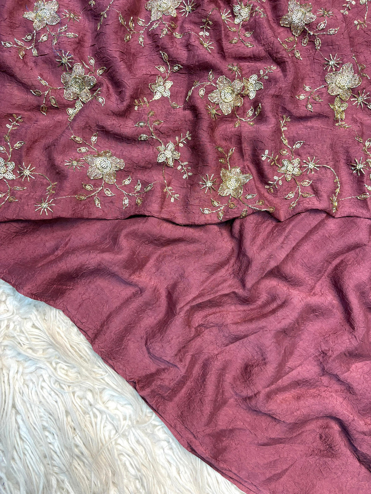 KC 215 Crush Rangoli Beads Work Party Wear Saree
