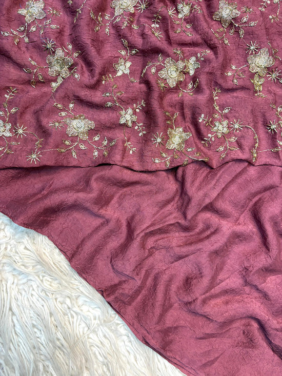 KC 215 Crush Rangoli Beads Work Party Wear Saree