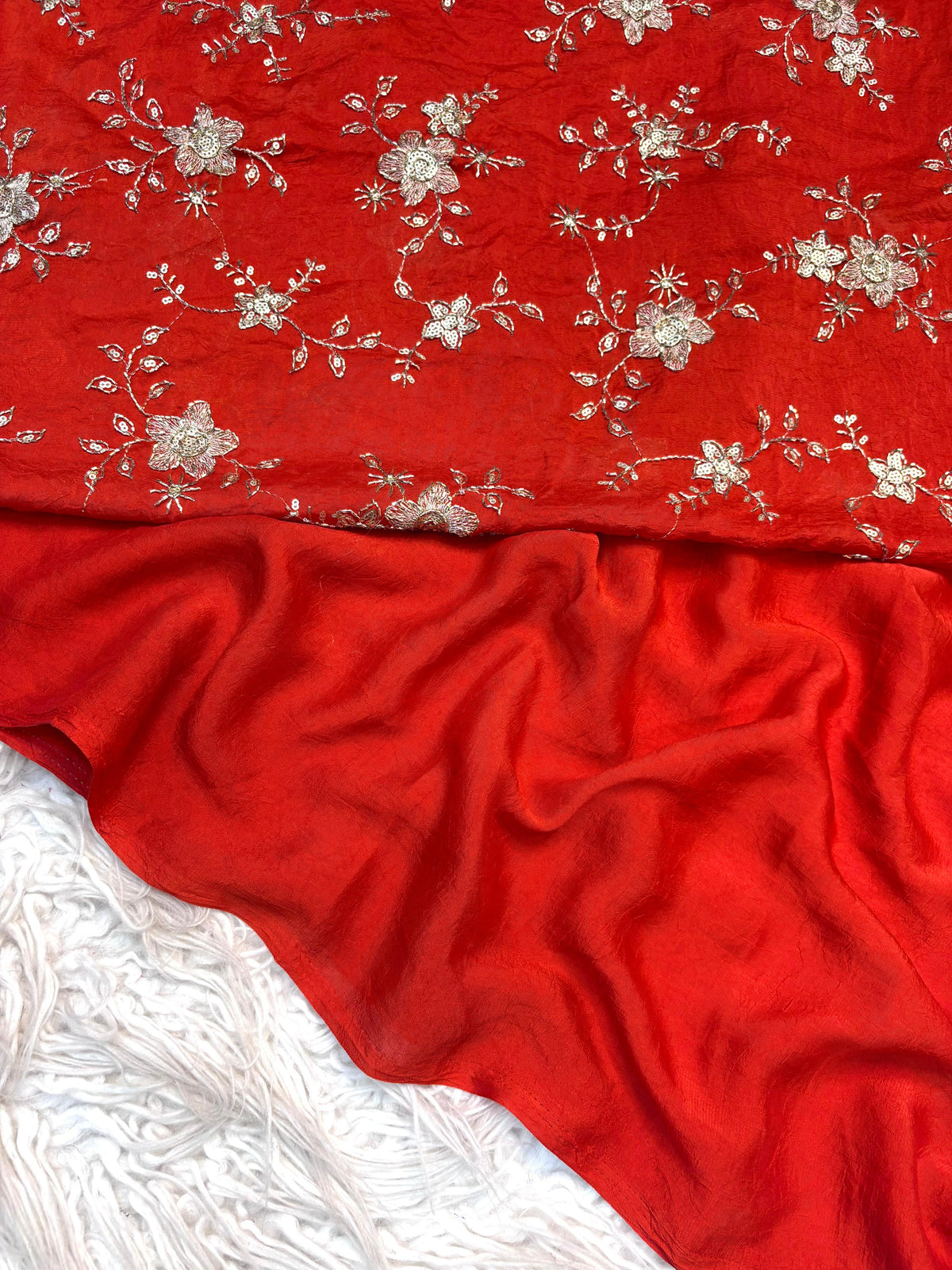 KC 215 Crush Rangoli Beads Work Party Wear Saree