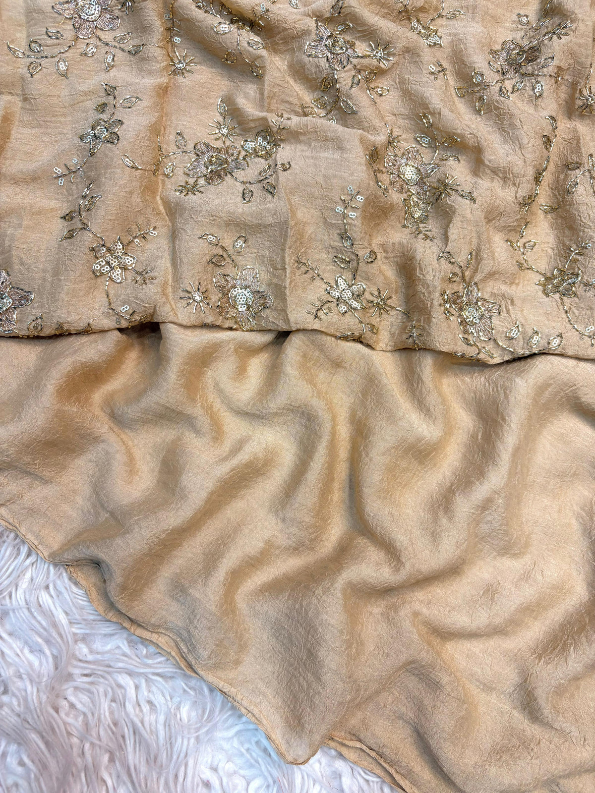 KC 215 Crush Rangoli Beads Work Party Wear Saree