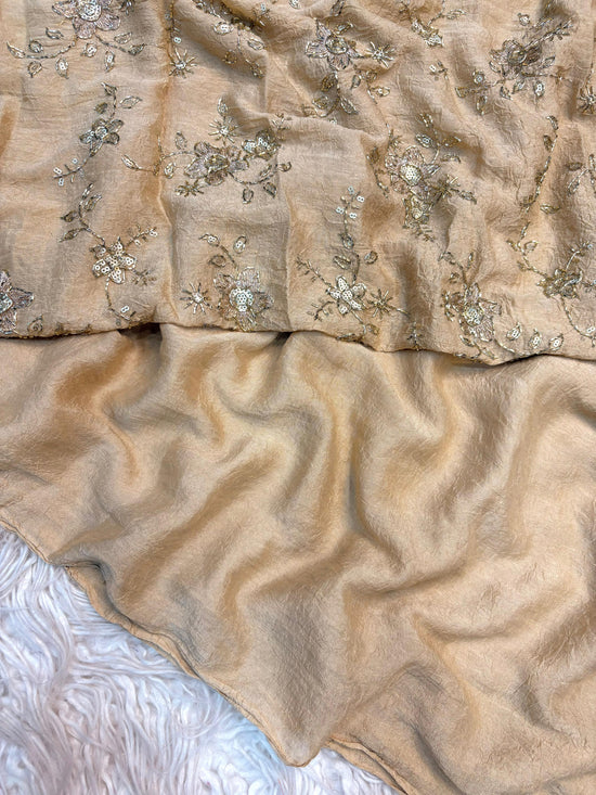 KC 215 Crush Rangoli Beads Work Party Wear Saree