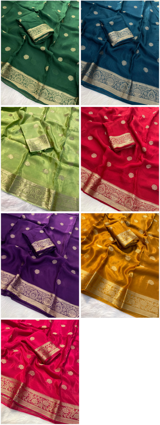 Kc 220 Pure Viscose Mysore Crepe Zari Weaving Saree - Amrah Wholesale