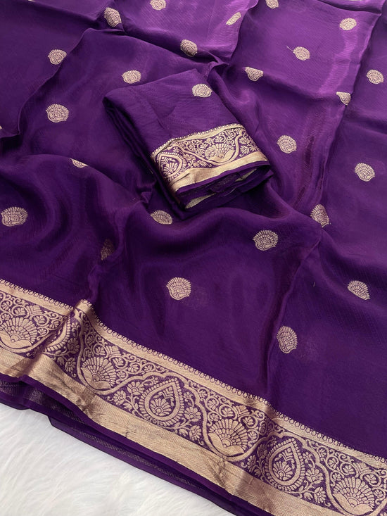 Kc 220 Pure Viscose Mysore Crepe Zari Weaving Saree - Amrah Wholesale