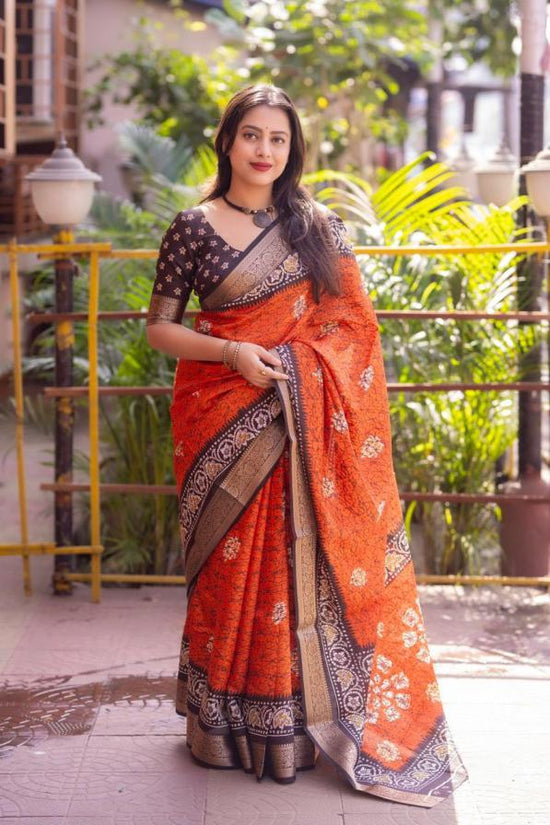 KC 279 Mohini Crack Batik Cotton Crape Saree