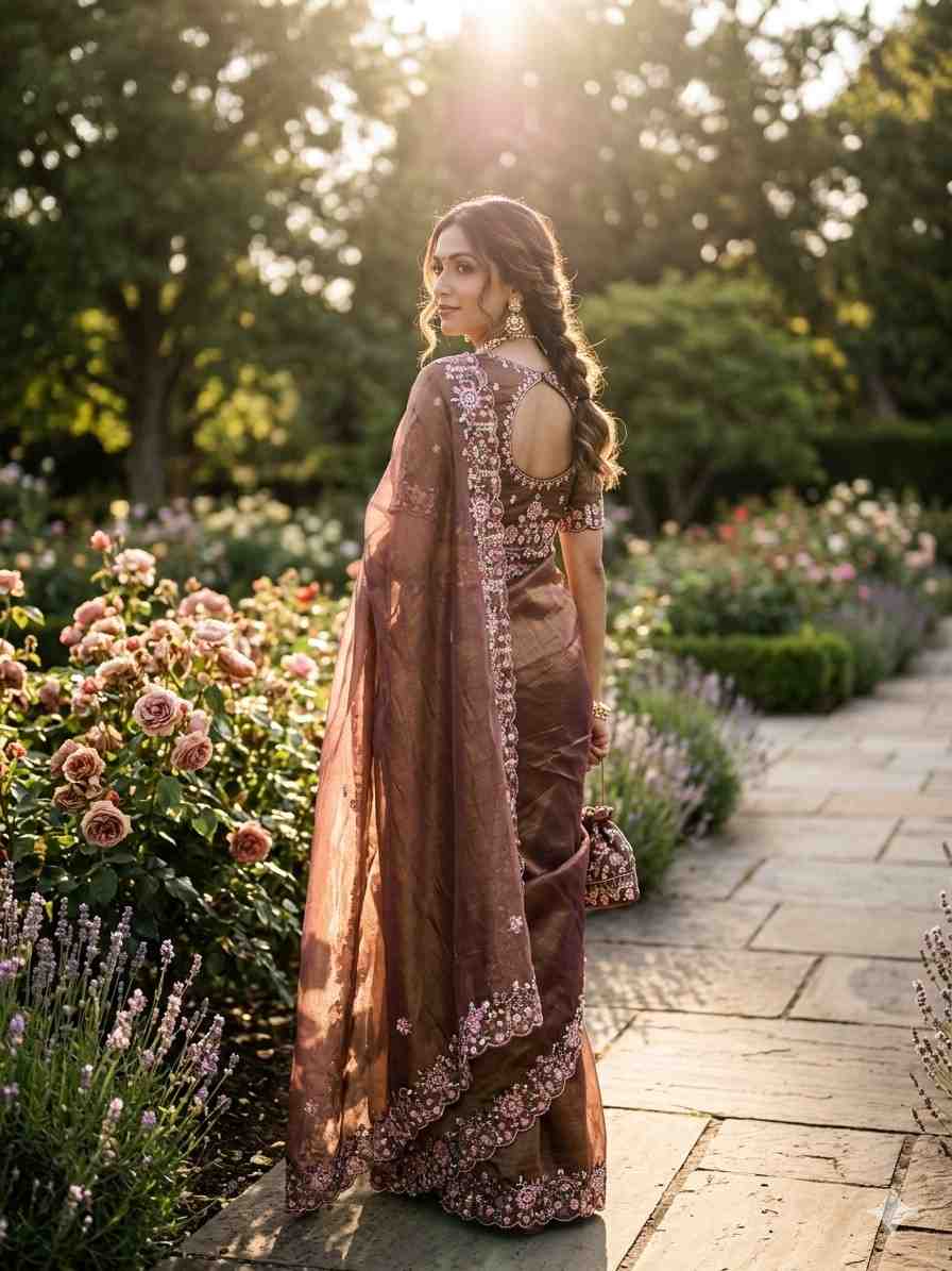 Kc 405 Soft Khadi Moss Silk Sequence Work Saree