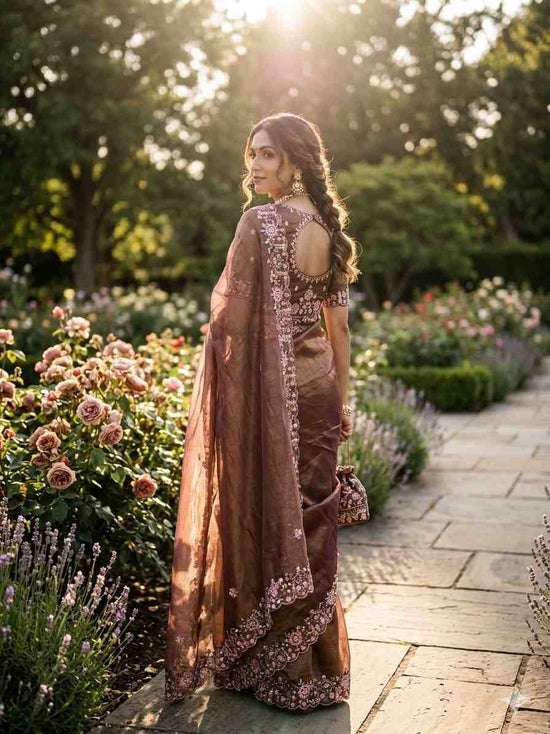 Kc 405 Soft Khadi Moss Silk Sequence Work Saree