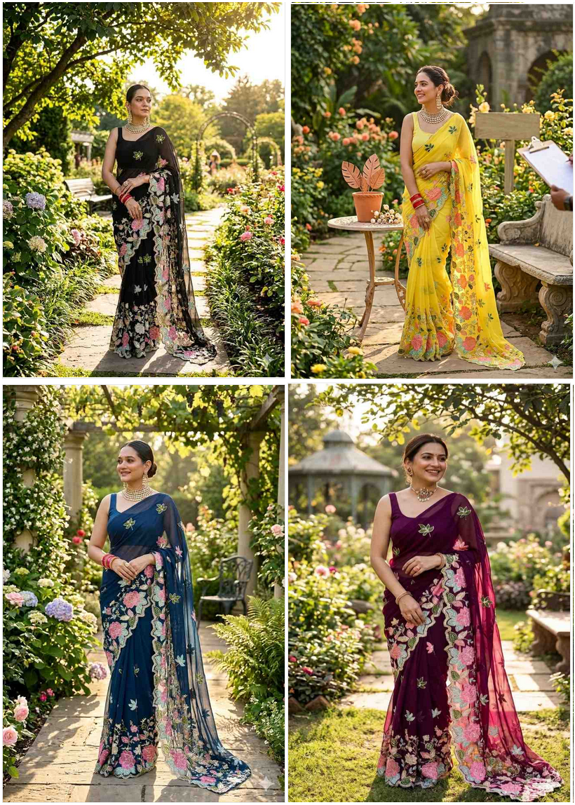Kc 686 Soft Georgette Saree - Amrah Wholesale