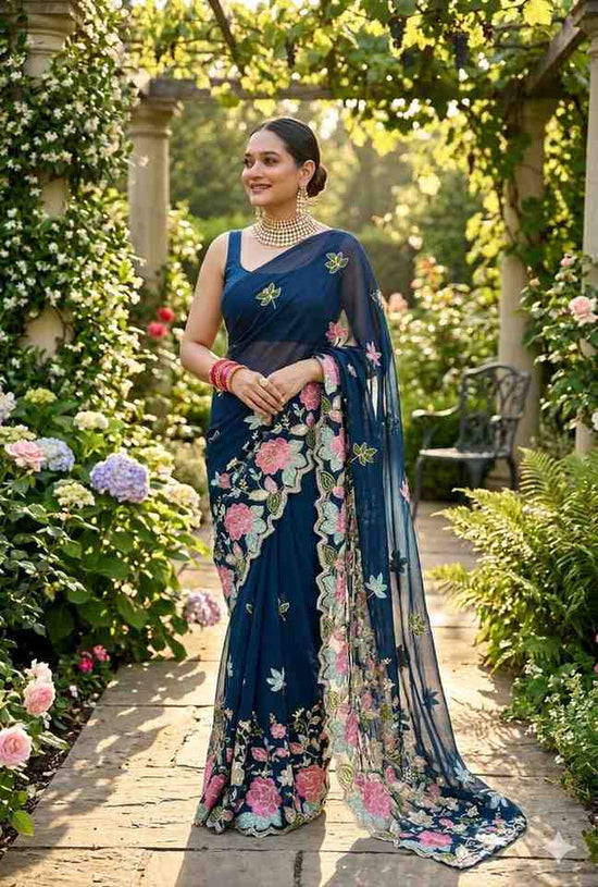 Kc 686 Soft Georgette Saree - Amrah Wholesale