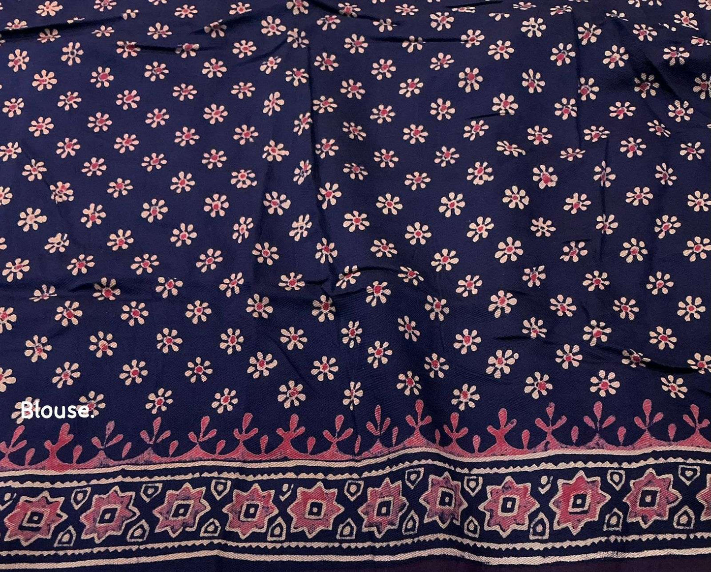 KC 825 Magic Mul Mul Ajrakh Printed Saree