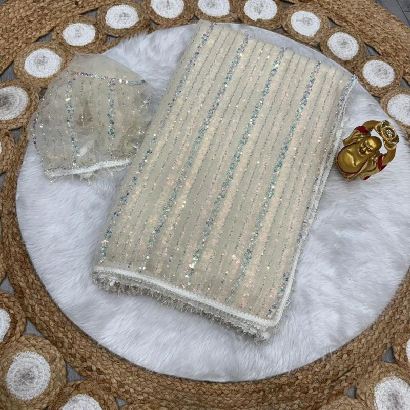 KC Beed 2 Soft Net Beads Work Premium Saree Collection