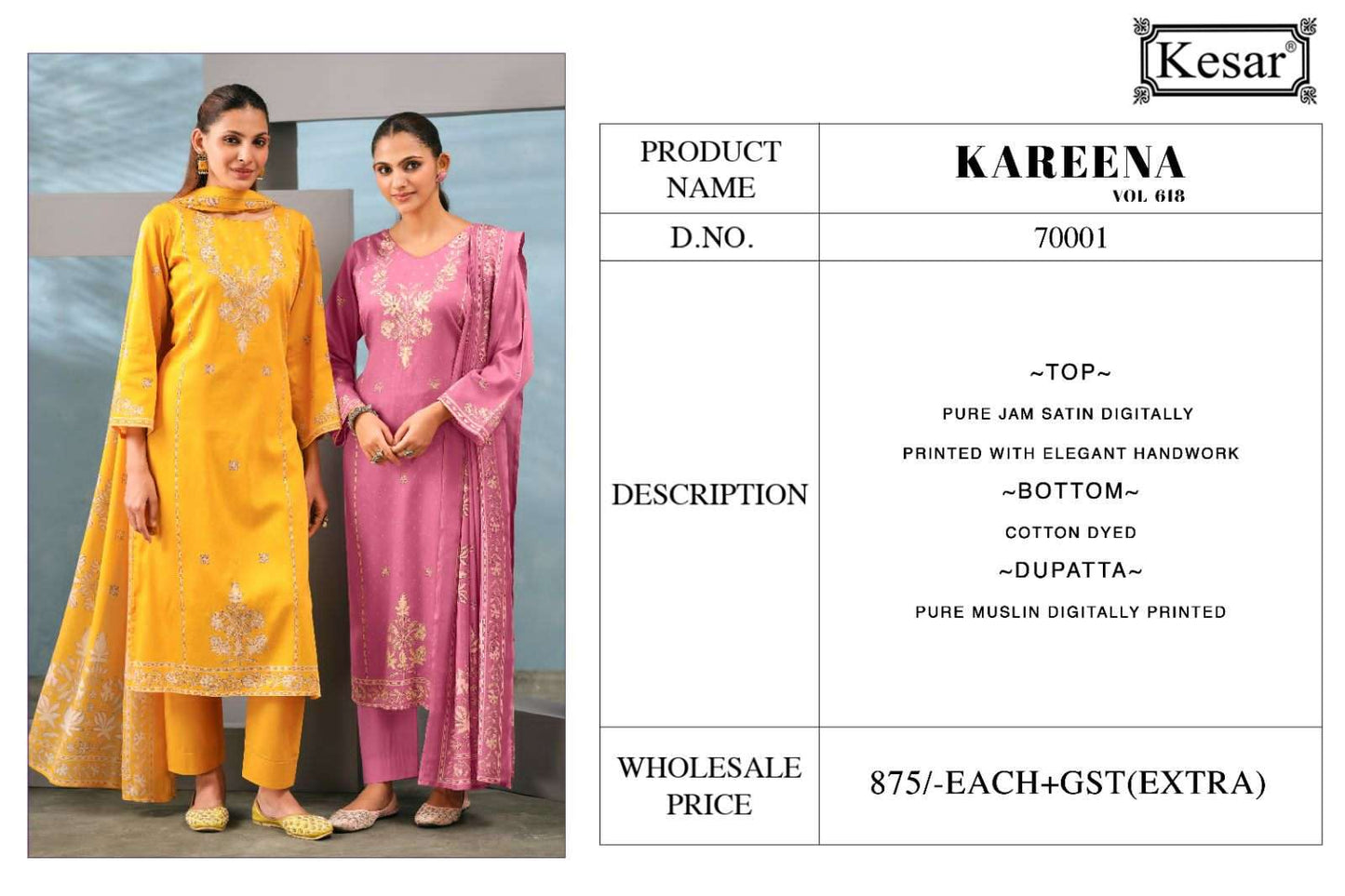Kesar Kareena Vol 618 Pure Jam Satin Digital Printed Dress Material
