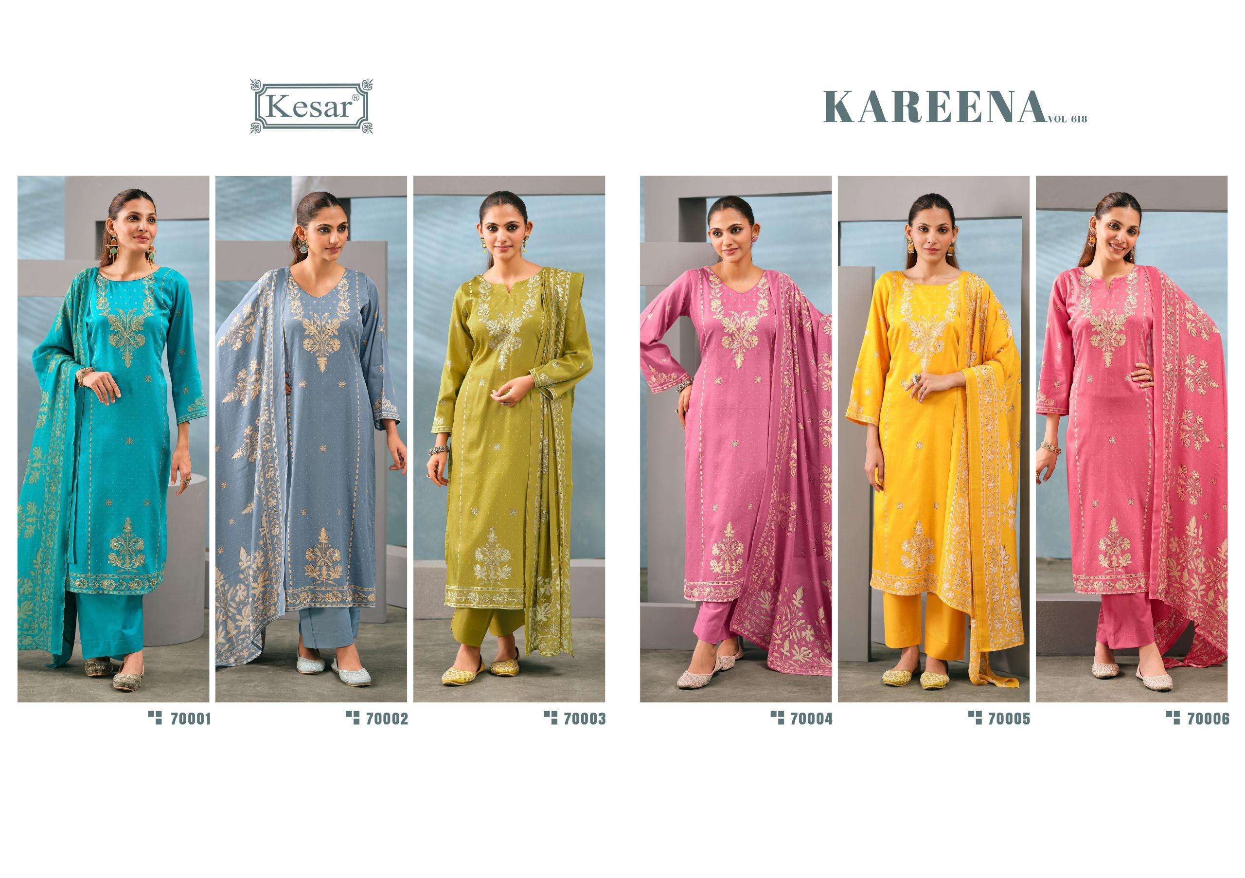 Kesar Kareena Vol 618 Pure Jam Satin Digital Printed Dress Material