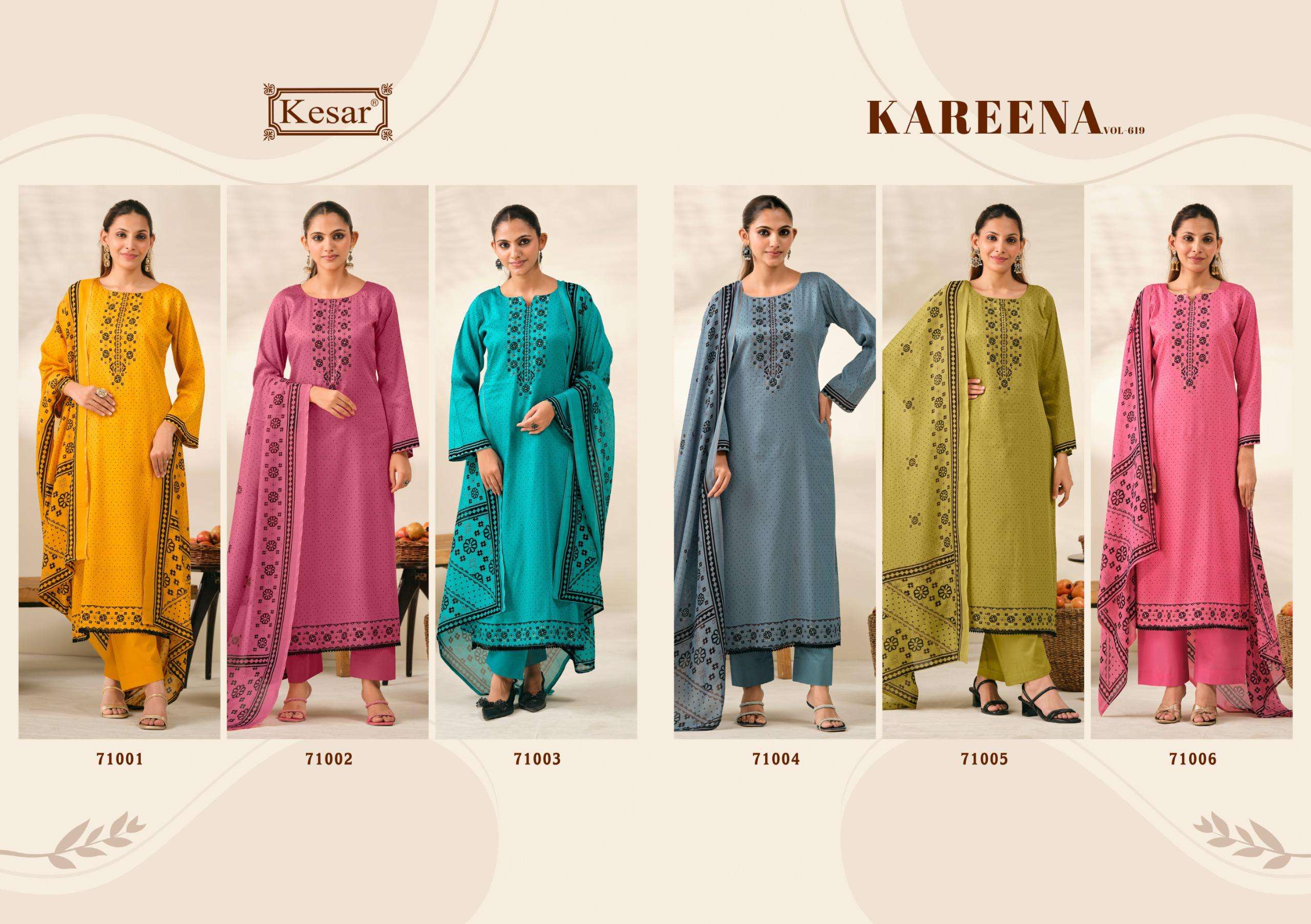 Kesar Kareena Vol 619 Pure Jam Satin Digital Printed Dress Material