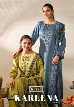 Kesar Kareena Vol 619 Pure Jam Satin Digital Printed Dress Material - Amrah Wholesale