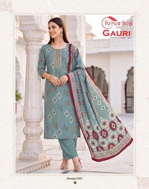 Kesariya Gauri Vol-1 Muslin Printed Salwar Suit Set