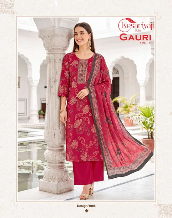 Kesariya Gauri Vol-1 Muslin Printed Salwar Suit Set