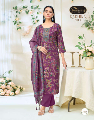 Kesariyа Radhika Vol-01 Vertican Embroidered Salwar Suit Set