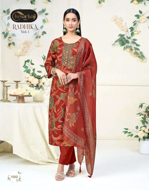 Kesariyа Radhika Vol-01 Vertican Embroidered Salwar Suit Set
