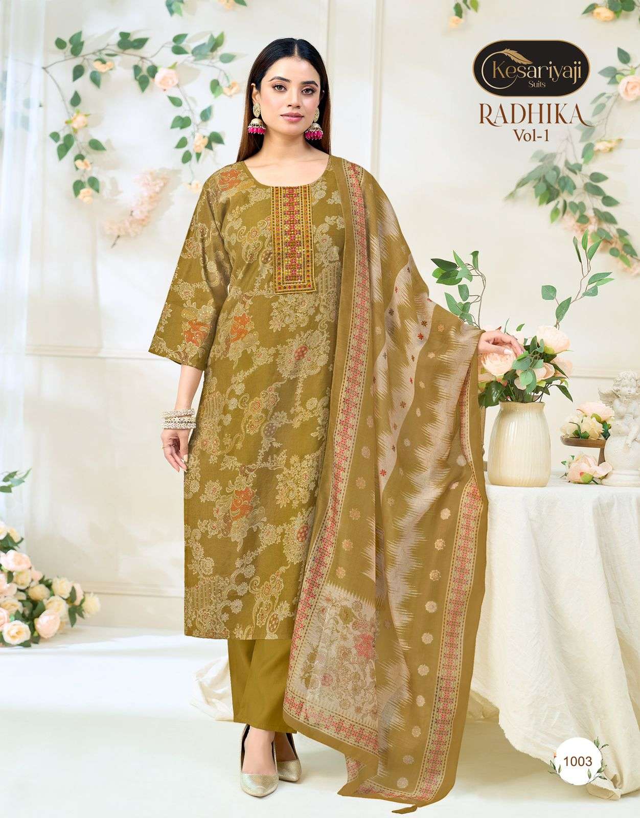 Kesariyа Radhika Vol-01 Vertican Embroidered Salwar Suit Set