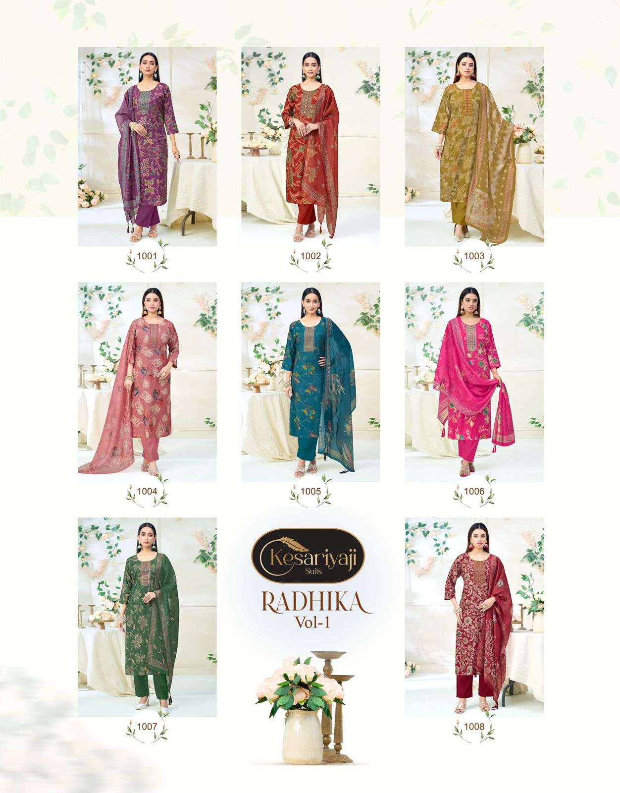 Kesariyа Radhika Vol-01 Vertican Embroidered Salwar Suit Set