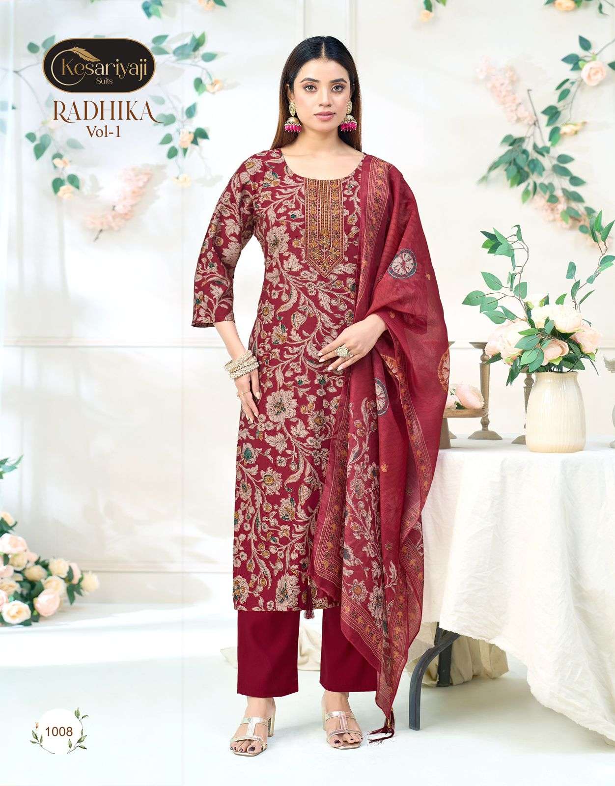 Kesariyа Radhika Vol-01 Vertican Embroidered Salwar Suit Set