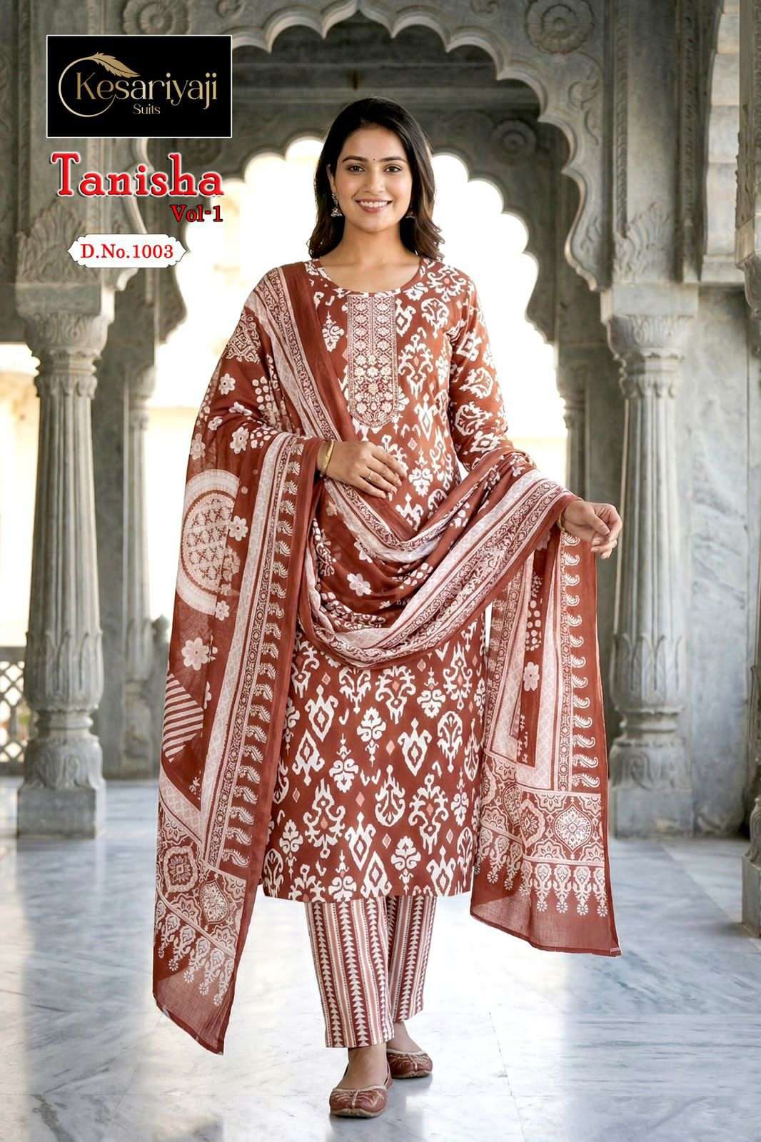 Kesariyaji Tanisha Vol 1 Dhabu Cotton Salwar Suit Set - Amrah Wholesale