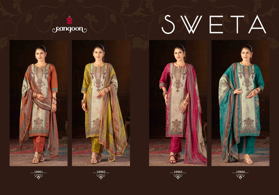 Kessi Rangoon Sveta Muslin Digital Printed Kurti Pant Dupatta Set
