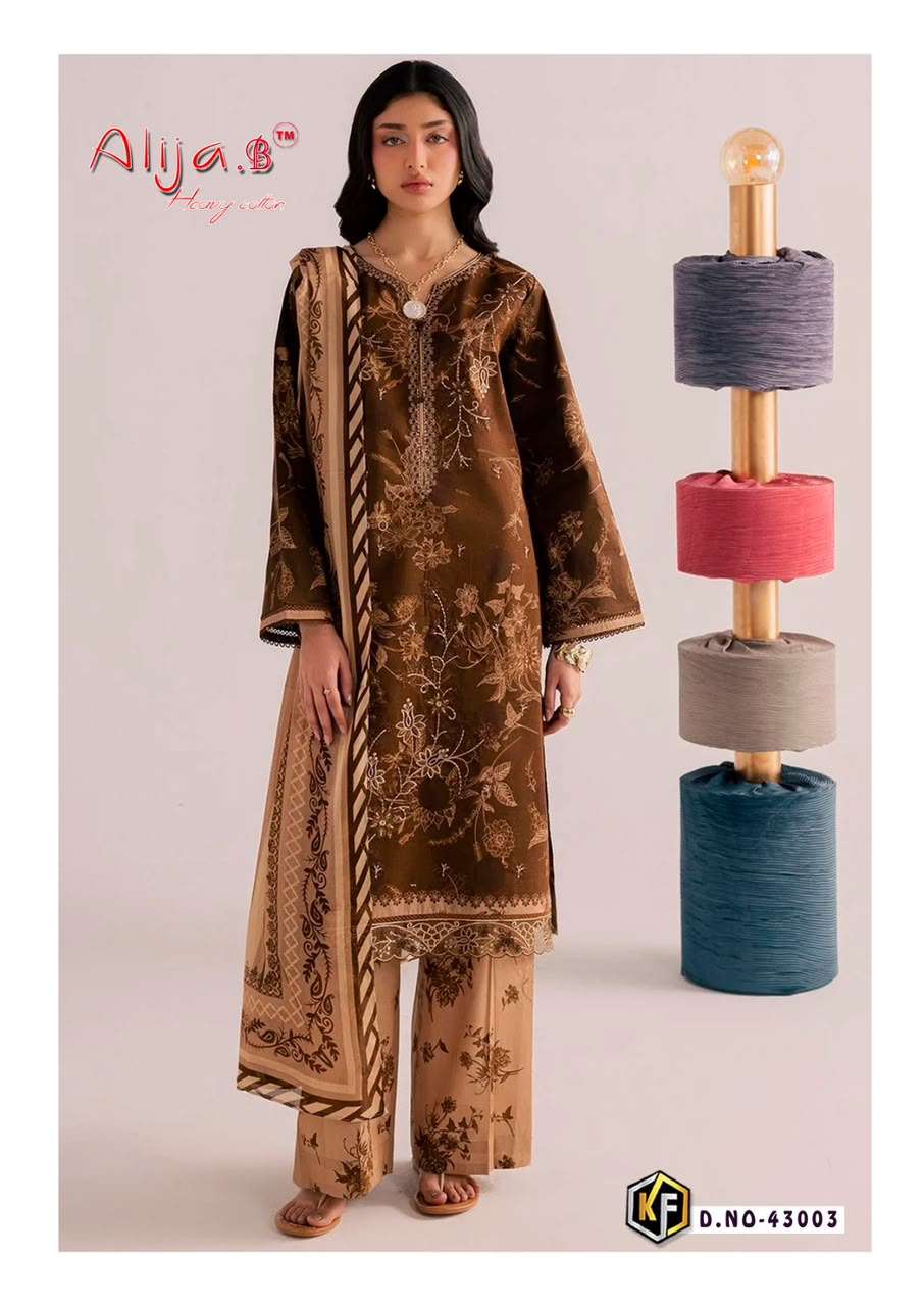 Keval Fab Alija B Vol-43 Lawn Cotton Printed Dress Material