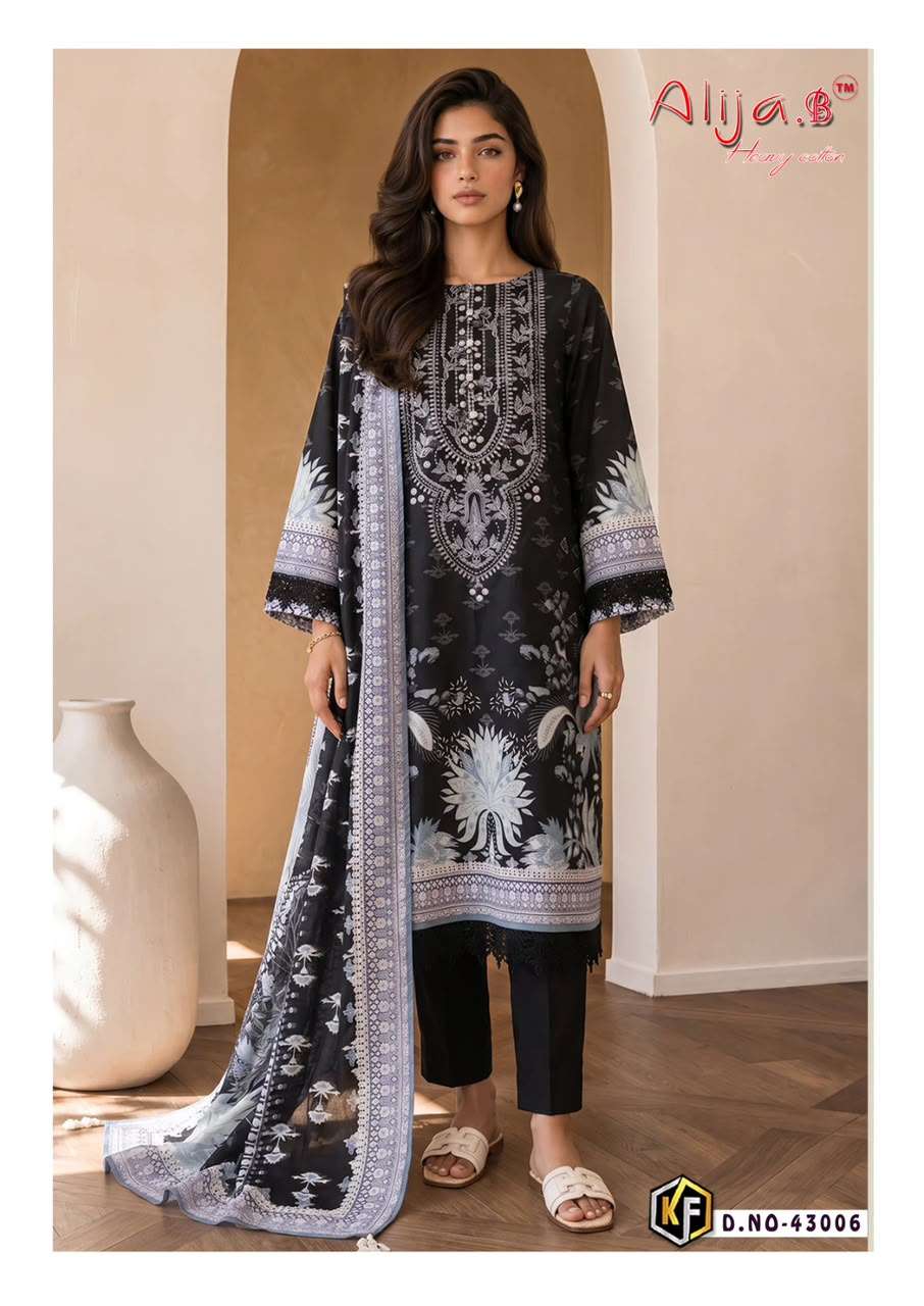 Keval Fab Alija B Vol-43 Lawn Cotton Printed Dress Material